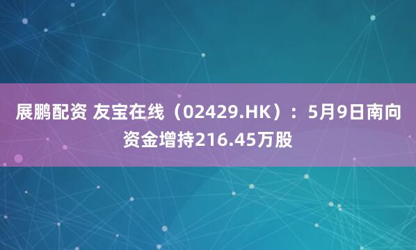 展鹏配资 友宝在线（02429.HK）：5月9日南向资金增持216.45万股