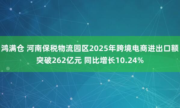 鸿满仓 河南保税物流园区2025年跨境电商进出口额突破262亿元 同比增长10.24%
